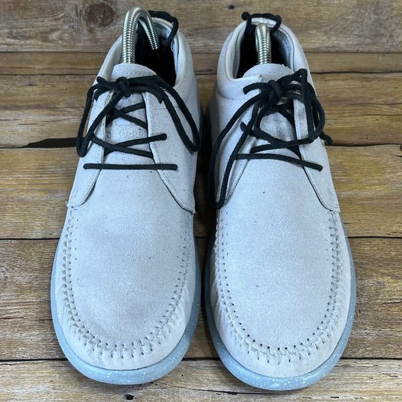 Worldboots Sz 8  Mens Moccasin Sneakers 100% Leather‎ Suede Light blue Color